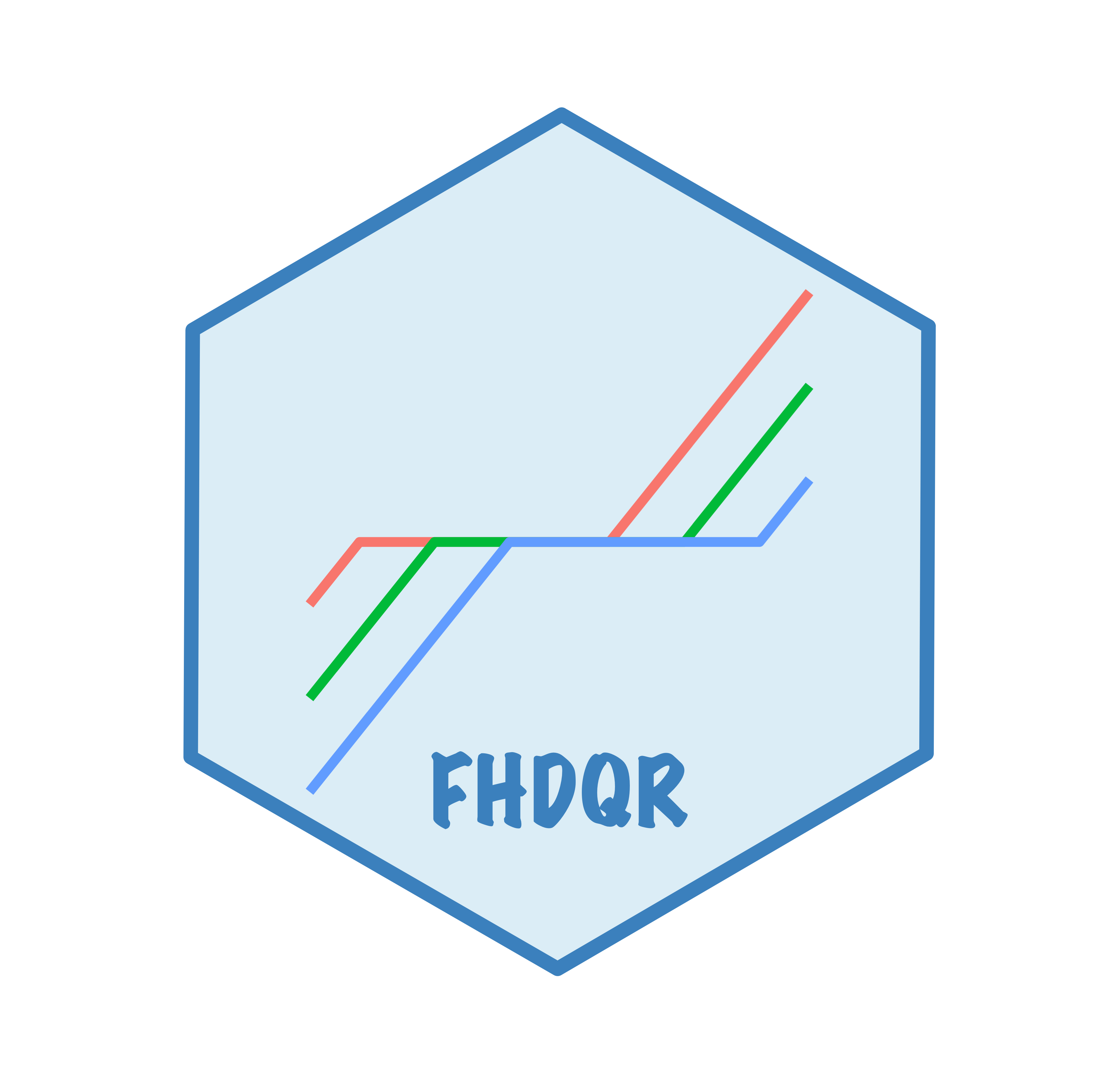 FHDQR hex sticker